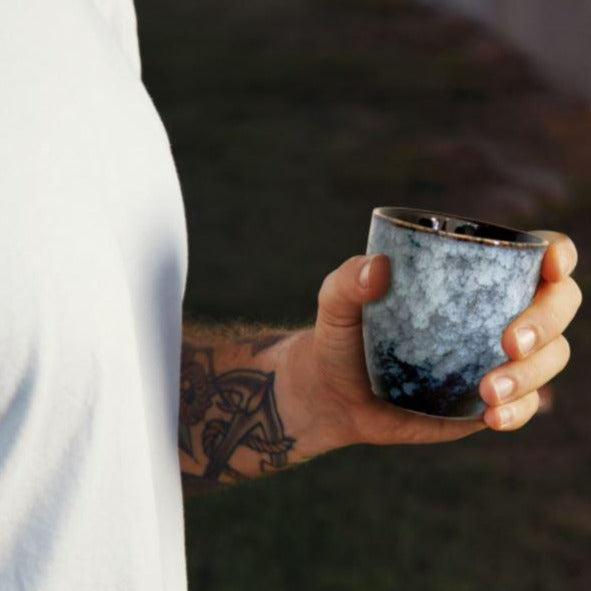 Flecked Blue Ceramic Cup